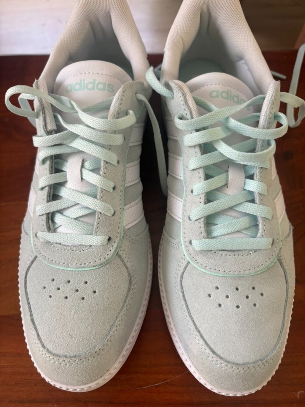 Adidas VL Court 3.0 Mint Green Suede Sneakers Size 9